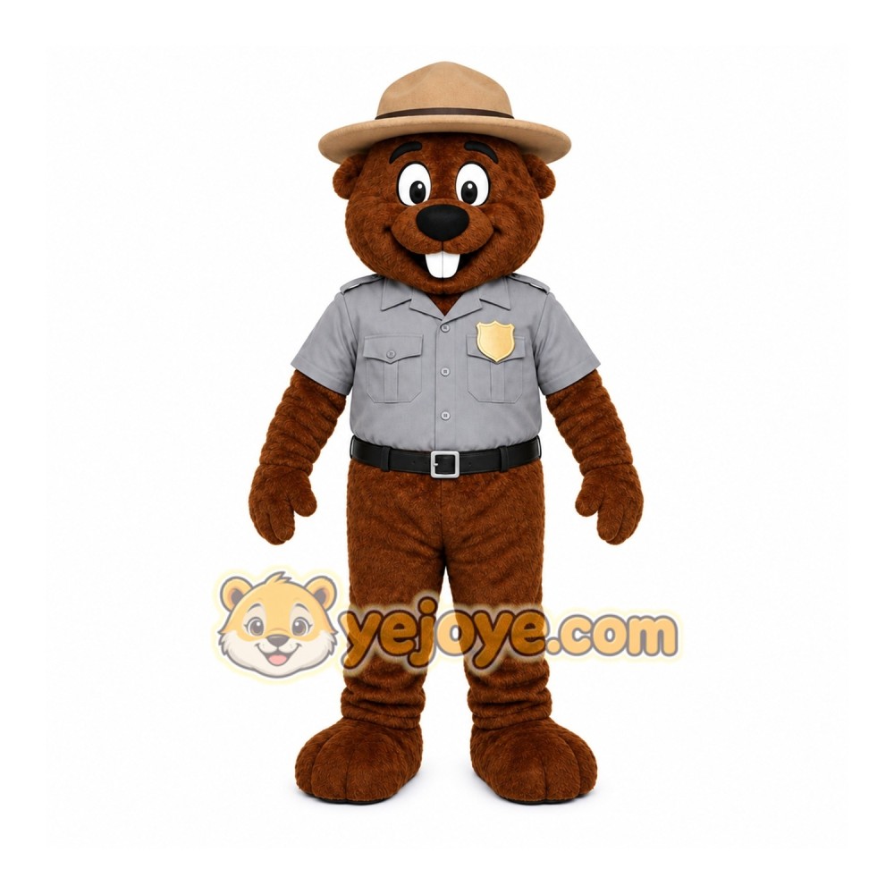Brown Beaver Mascot Costume with Custom Logo Brown Beaver Mascot Costume with Custom Logo