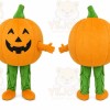 Orange Pumpkin Mascot Costume with Custom Logo
