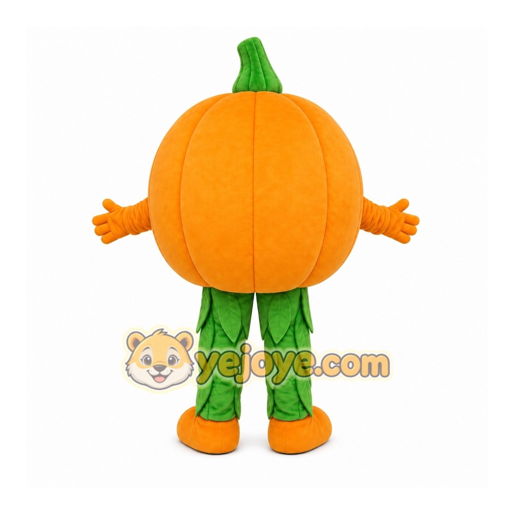 Orange Pumpkin Mascot Costume with Custom Logo