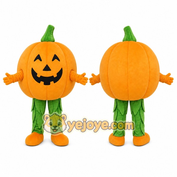 Orange Pumpkin Mascot Costume with Custom Logo