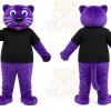 Purple Cougar Mascot Costume with Custom Logo