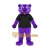 Purple Cougar Mascot Costume with Custom Logo