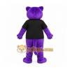 Purple Cougar Mascot Costume with Custom Logo