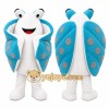 Blue Ladybug Mascot Costume with Custom Logo Blue Ladybug Mascot Costume with Custom Logo
