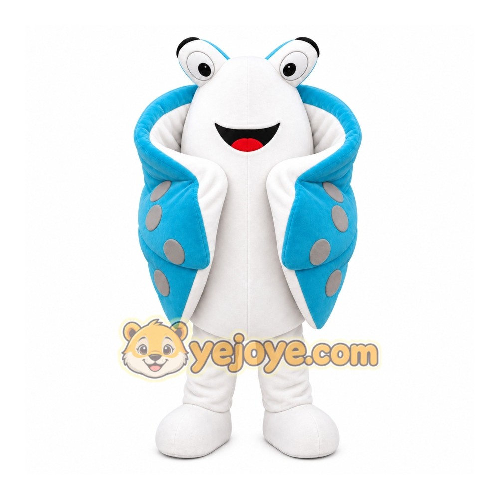 Blue Ladybug Mascot Costume with Custom Logo Blue Ladybug Mascot Costume with Custom Logo