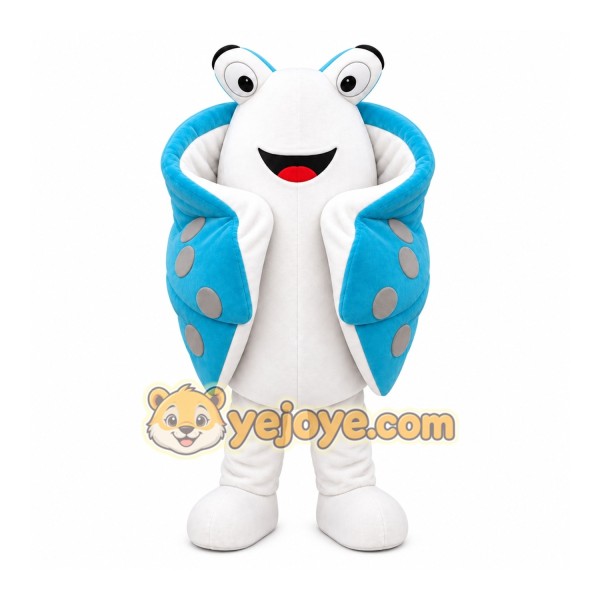 Blue Ladybug Mascot Costume with Custom Logo