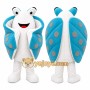 Blue Ladybug Mascot Costume with Custom Logo