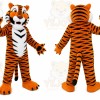 Orange Tiger Mascot Costume with Custom Logo