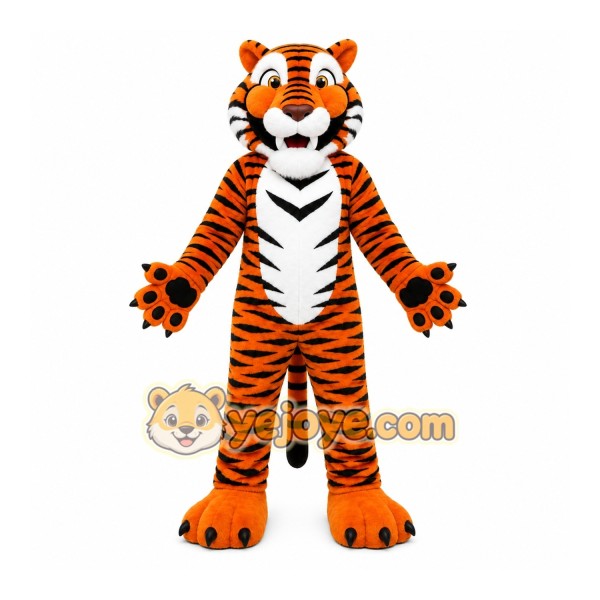Orange Tiger Mascot Costume with Custom Logo Orange Tiger Mascot Costume with Custom Logo