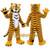 Yellow Tiger Mascot Costume with Custom Logo