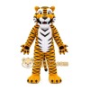 Yellow Tiger Mascot Costume with Custom Logo