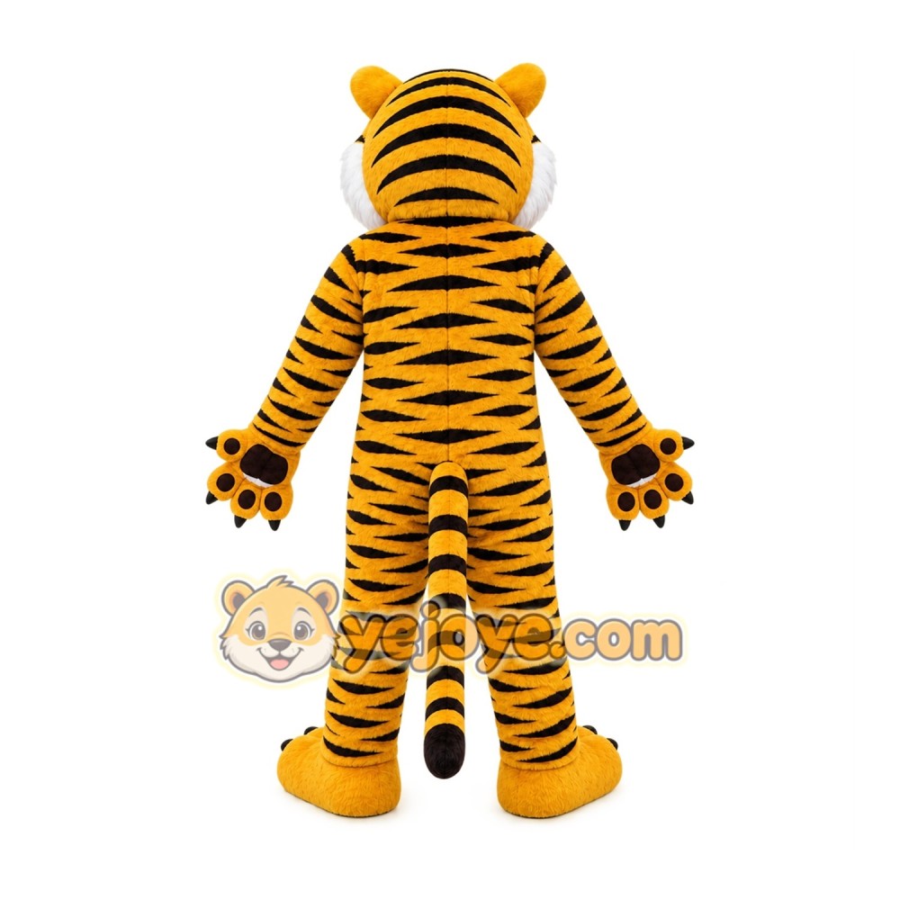 Yellow Tiger Mascot Costume with Custom Logo