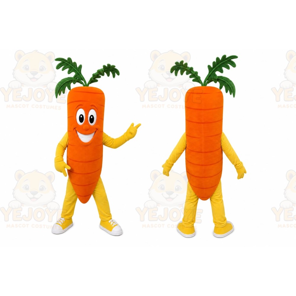 Orange Carrot Mascot Costume with Custom Logo