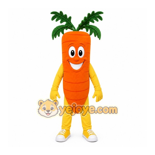 Orange Carrot Mascot Costume with Custom Logo Orange Carrot Mascot Costume with Custom Logo