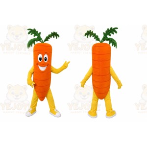 Orange Carrot Mascot Costume with Custom Logo