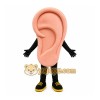 Pink Ear Mascot Costume with Custom Logo