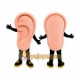 Pink Ear Mascot Costume with Custom Logo