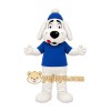 White Dog Mascot Costume with Custom Logo