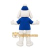 White Dog Mascot Costume with Custom Logo