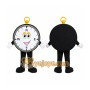 Black Compass Mascot Costume with Custom Logo