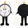 Black Compass Mascot Costume with Custom Logo