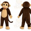 Brown Monkey Mascot Costume with Custom Logo