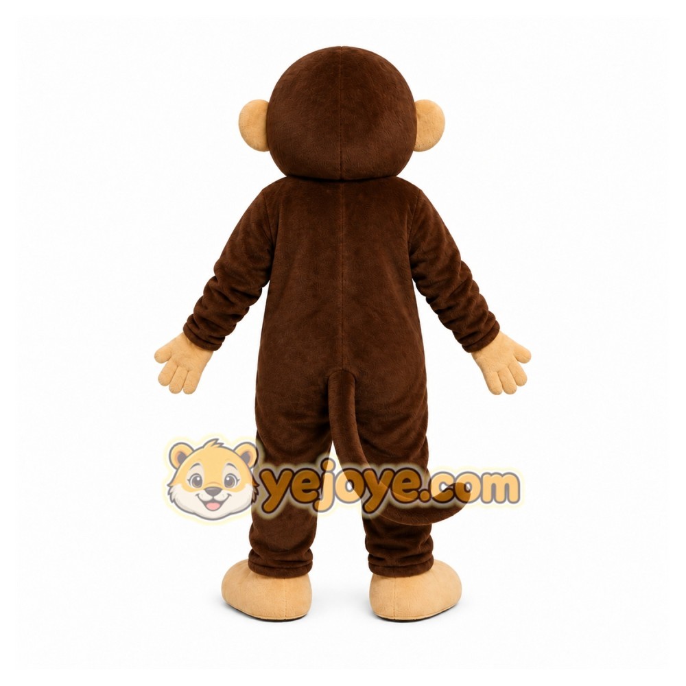 Brown Monkey Mascot Costume with Custom Logo Brown Monkey Mascot Costume with Custom Logo