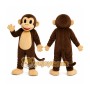 Brown Monkey Mascot Costume with Custom Logo