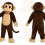 Brown Monkey Mascot Costume with Custom Logo
