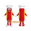 Red Hotdog Mascot Costume with Custom Logo Red Hotdog Mascot Costume with Custom Logo