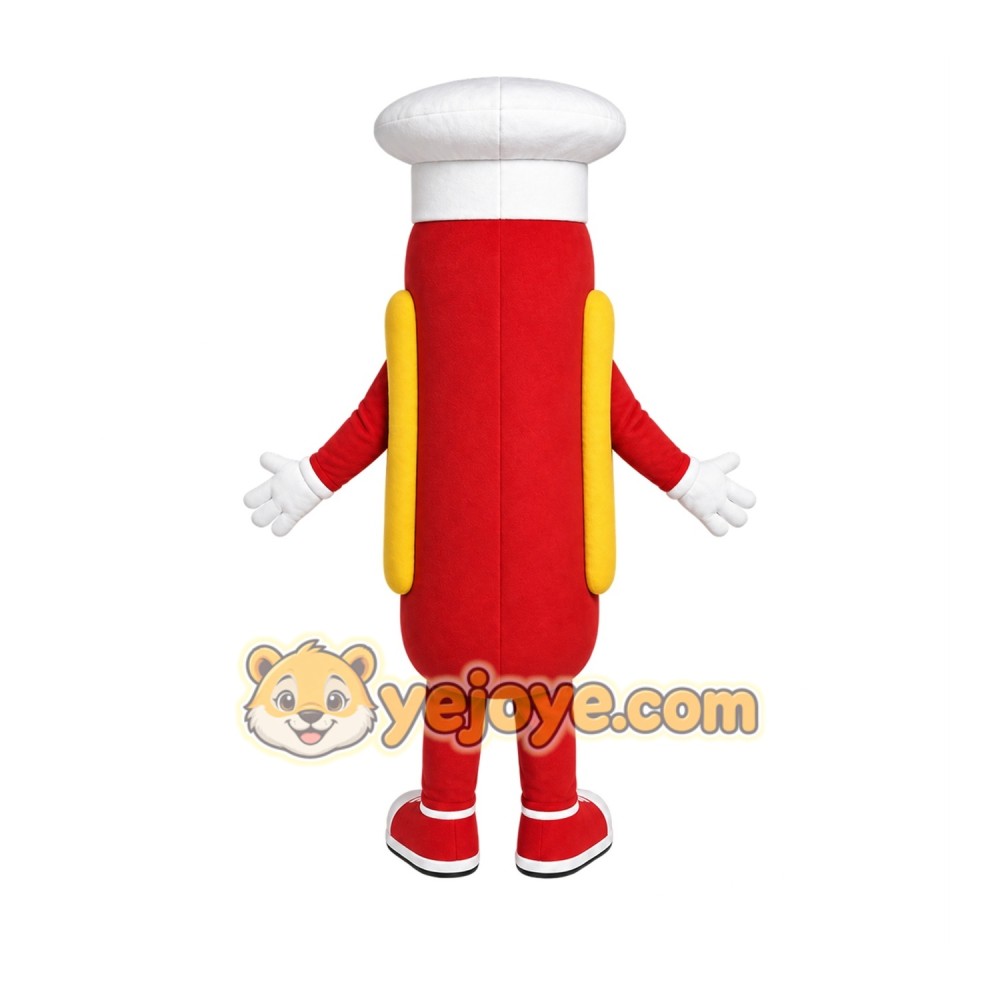 Red Hotdog Mascot Costume with Custom Logo Red Hotdog Mascot Costume with Custom Logo