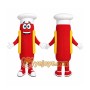 Red Hotdog Mascot Costume with Custom Logo