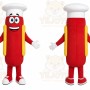 Red Hotdog Mascot Costume with Custom Logo