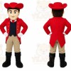 Red Cowboy Mascot Costume with Custom Logo