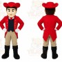 Red Cowboy Mascot Costume with Custom Logo