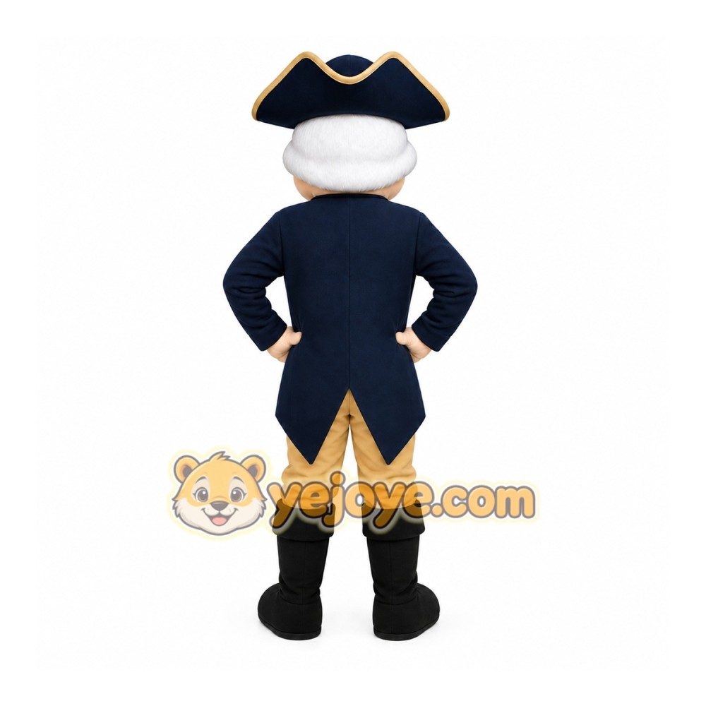Colonial Man Mascot Costume with Custom Logo