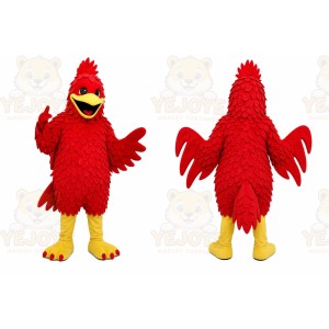 Red Bird Mascot Costume with Custom Logo