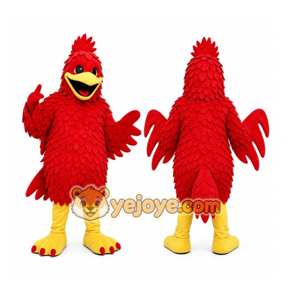 Red Bird Mascot Costume with Custom Logo