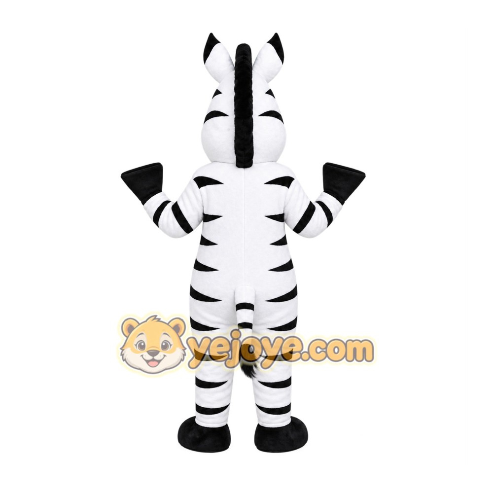 White Zebra Mascot Costume with Custom Logo White Zebra Mascot Costume with Custom Logo
