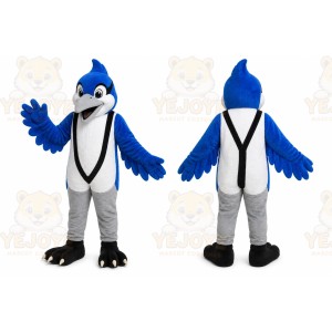 Blue Bird Mascot Costume with Custom Logo