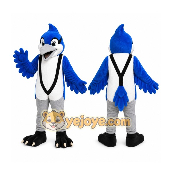 Blue Bird Mascot Costume with Custom Logo