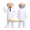 White Scientist Mascot Costume with Custom Logo White Scientist Mascot Costume with Custom Logo