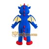 Blue Dragon Mascot Costume with Custom Logo