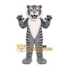 Gray Tiger Mascot Costume with Custom Logo Gray Tiger Mascot Costume with Custom Logo