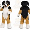 Black Dog Mascot Costume with Custom Logo