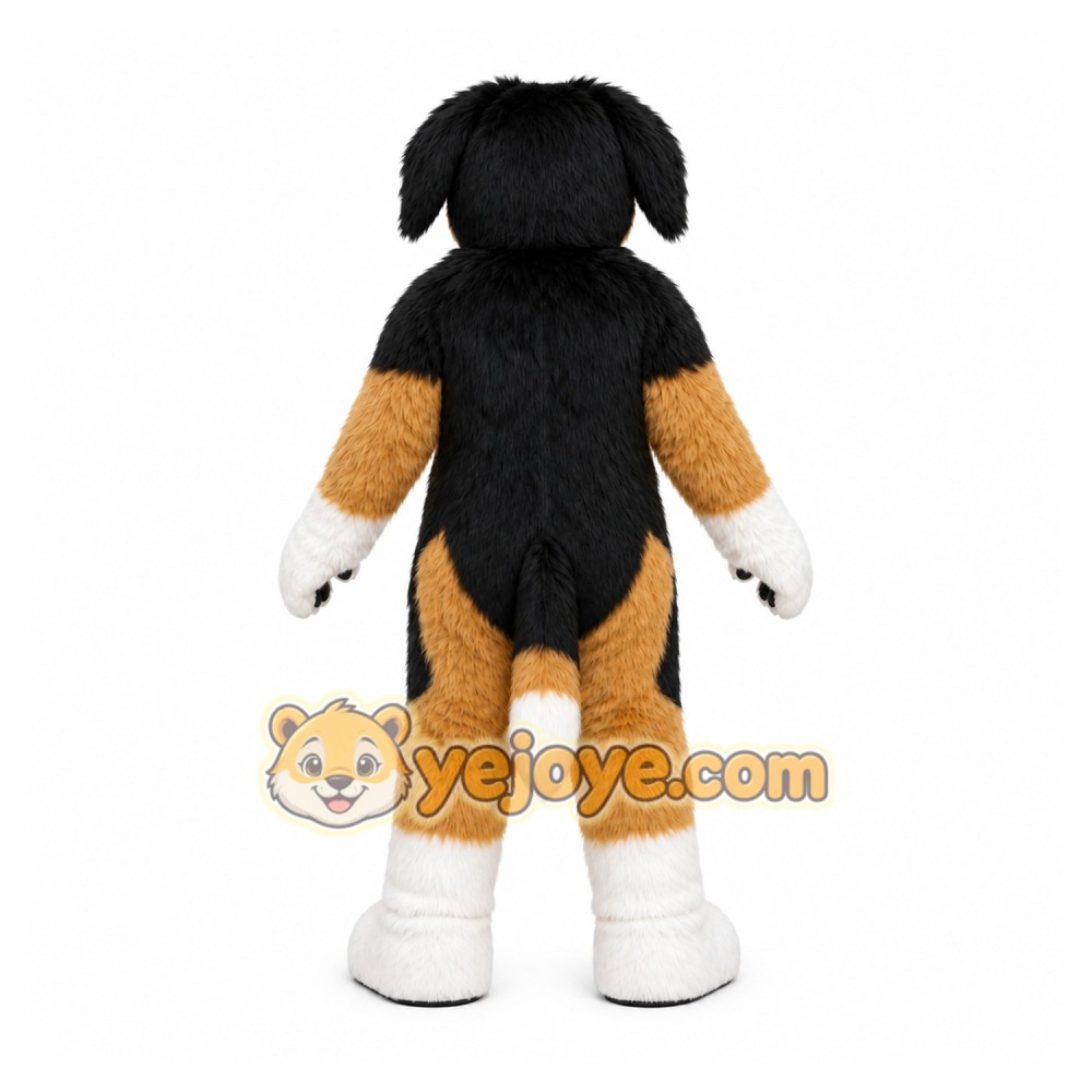 Black Dog Mascot Costume with Custom Logo Black Dog Mascot Costume with Custom Logo