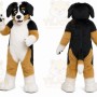 Black Dog Mascot Costume with Custom Logo
