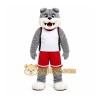Gray Dog Mascot Costume with Custom Logo Gray Dog Mascot Costume with Custom Logo