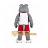 Gray Dog Mascot Costume with Custom Logo Gray Dog Mascot Costume with Custom Logo