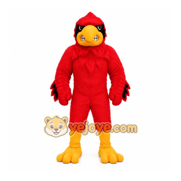 Red Bird Mascot Costume with Custom Logo